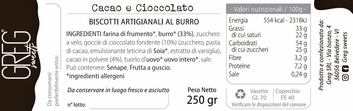 Cookies al Burro Cacao & Cioccolato