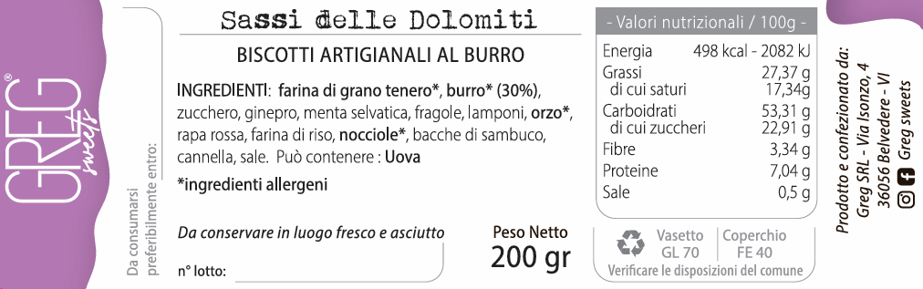 Butter Cookies Sassi delle Dolomiti